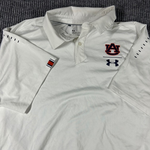 Under Armour Other - Under Armour Shirt Men's XL Auburn Tigers White Short Sleeve Polo NCAA Football